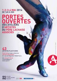 43 artistes du 20e  ouvrent les portes de leurs ateliers pour présenter des œuvres multiples.. Du 1er au 4 mai 2014 à Paris20. Paris.  14H00